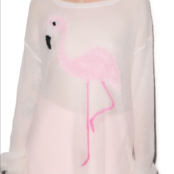Wildfox White Label Pink Flamingo Roadie Sweater - Picture 4 of 8